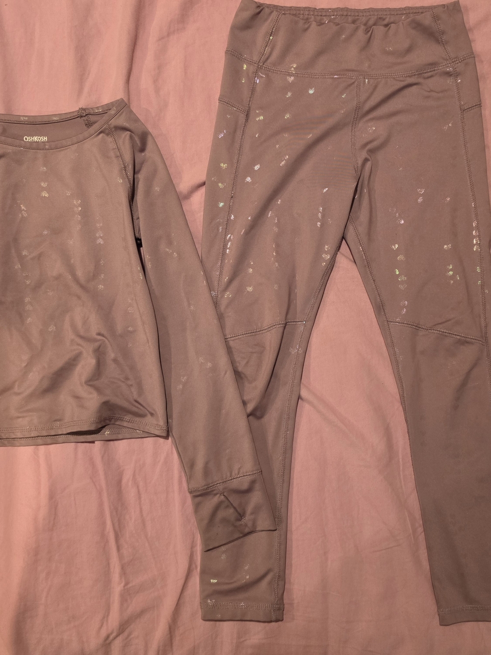 OshKosh B'gosh Mauve Active Leggings & Long Sleeve Top Set
